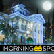 The Haunted Mansion lit by moonlight at the Disneyland Resort in Anaheim, California.